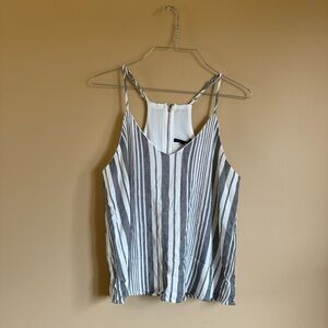 White and grey striped tank top